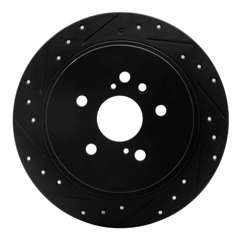 R1 Concepts — R1 08-13 Toyota Highlander Rear Left Drilled & Slotted Black Brake Rotor
R1 Brake Rotor Drill - view 1
