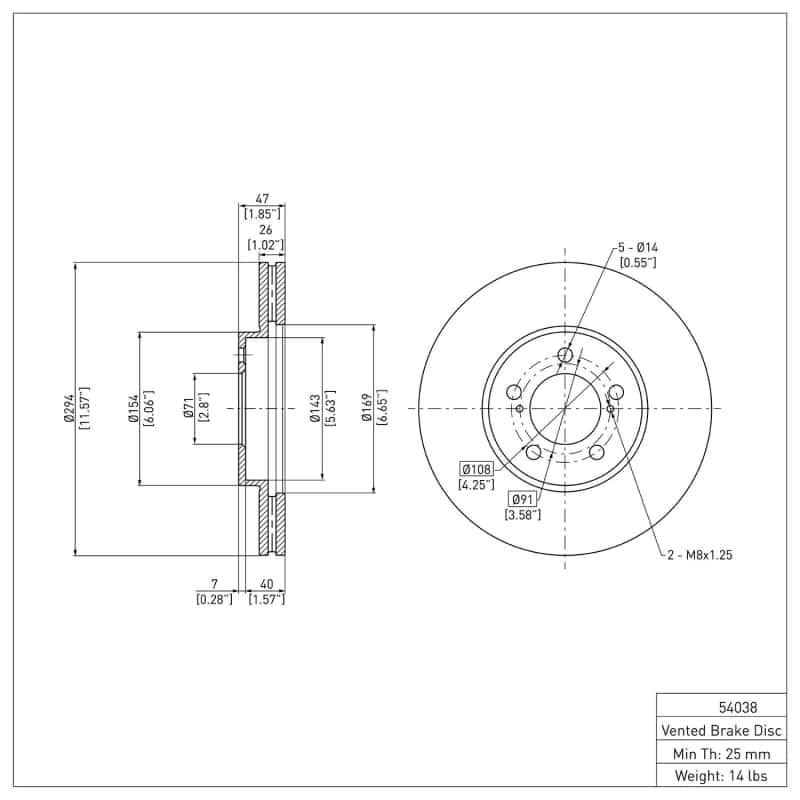 DFC — DFC 93-07 Ford Taurus SHO Front GeoSPEC Coated Rotor
DFC Brake Rotor - view 6