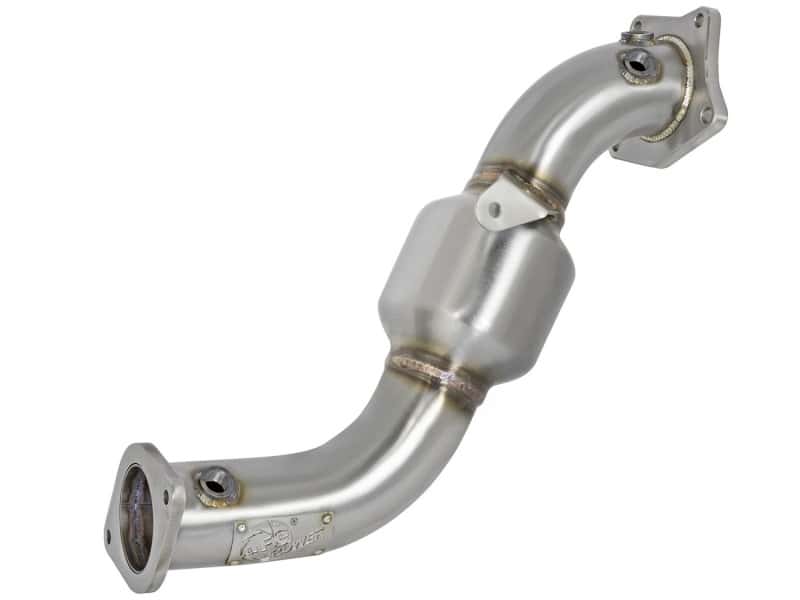 aFe — aFe Twisted Steel Down-Pipe Catted 13-16 Cadillac ATS L4-2.0L (t)
Stainless Downpipe - view 1
