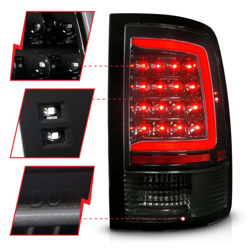 ANZO — ANZO 09-18 Dodge Ram 1500 Full LED Taillights w/ Sequential Black Housing/Clear Lens
Tail Light Set - view 9