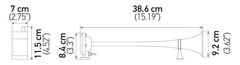 Hella — Hella Horn Kit Bl Chrome Air 1Trumpet 12V - view 4
