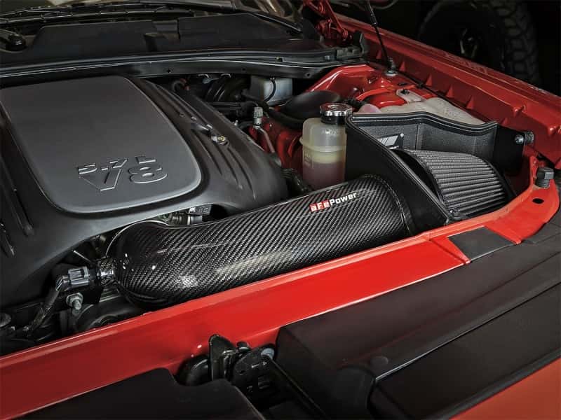 aFe — aFe POWER Magnum FORCE Carbon Fiber Stage 2 Track Series Pro Dry S CAIS - 11-18 Dodge Challenger V8
Track Series Intake - view 7
