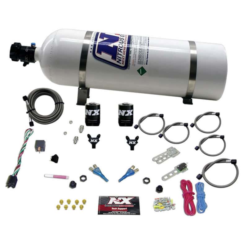 Nitrous Express — Nitrous Express GM EFI Dual Nozzle Nitrous Kit (100-300HP) w/15lb Bottle
Injection System Kit
N2OSys - view 2