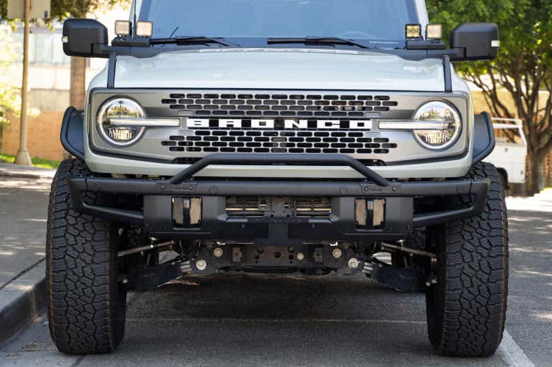 DV8 Offroad — DV8 Offroad 21-22 Ford Bronco Factory Front Bumper Licence Relocation Bracket - Front
License Bracket - view 15