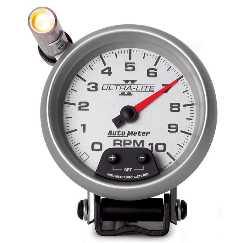 AutoMeter — Autometer Ultra-Lite II 3-3/4in 10000 RPM Pedestal Mount Mini-Monster Tachometer
3-3/8" TACH, 10,000 - view 2