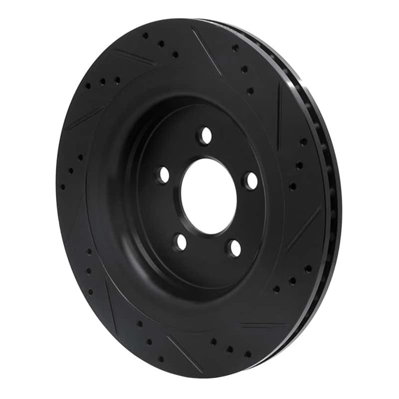 R1 Concepts — R1 15-23 Ford Mustang Rear Left Drilled & Slotted Black Brake Rotor
R1 Brake Rotor Drill - view 4