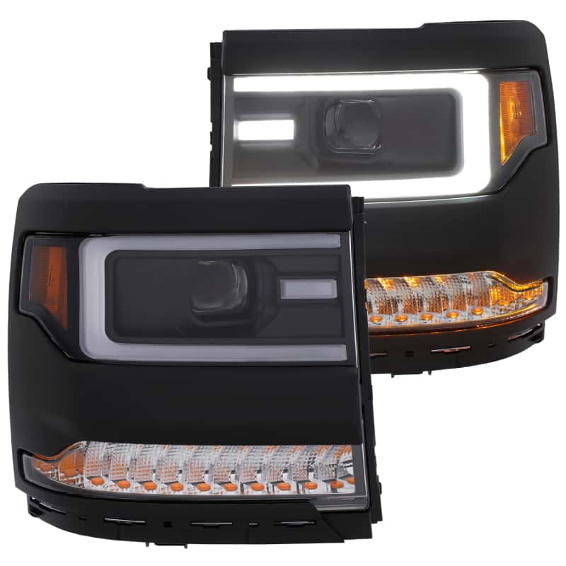 ANZO — ANZO 16-17 Chevy Silverado 1500 Prjctr. Headlight Plank Styl. w/Amber (Only Work w/HID Equip. Truck)
Head Light Set
HdLtSet - view 2