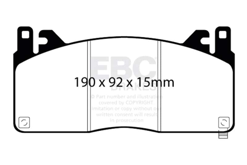 EBC — EBC 2015+ Ford Mustang GT350 Bluestuff Front Brake Pads
Disc Brake Pad - view 3