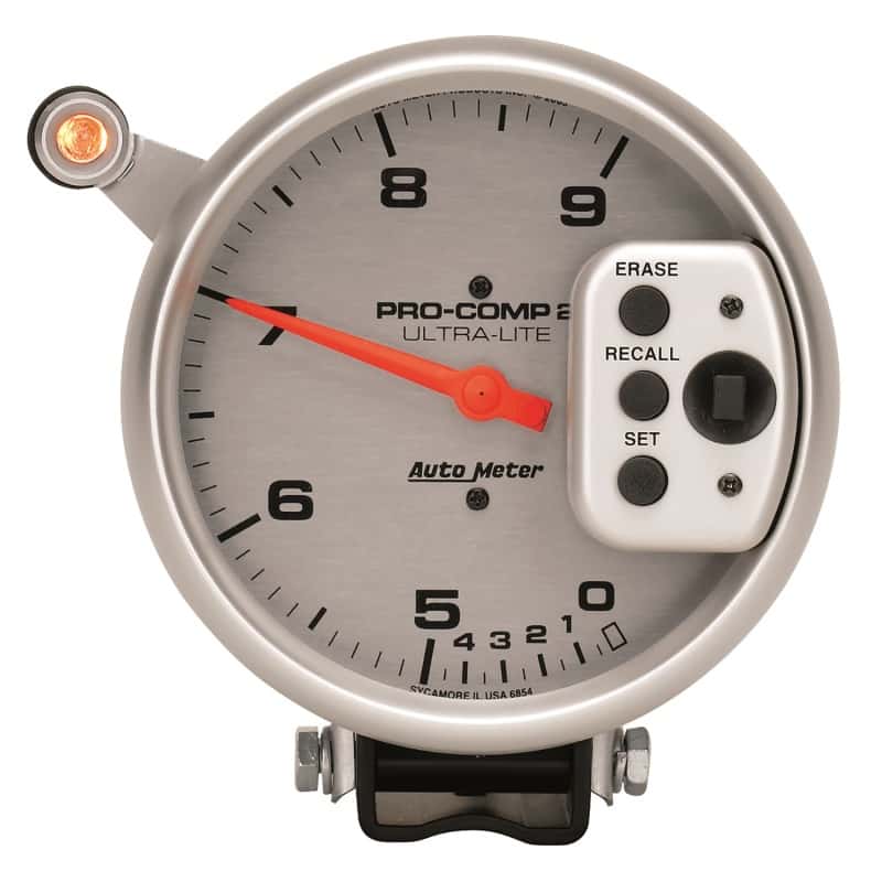 AutoMeter — Autometer Ultra-Lite 5 inch 9000 RPM Dual Range w/ Shift-Lite and Memory Tach
5" TACH, 9,000 RPM, - view 1