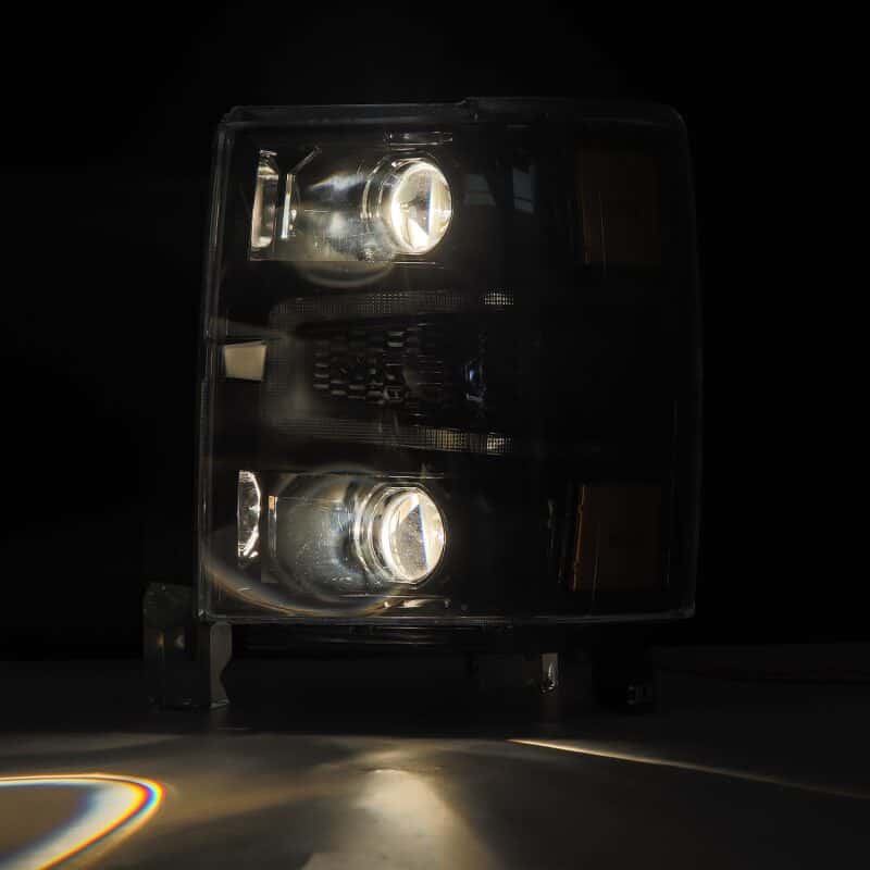 AlphaRex — AlphaRex 14-15 Chevy 1500 PRO-Series Projector Headlights, Alpha-Black w/ Sequential Signal &  DRL
Projector Headlights - view 4