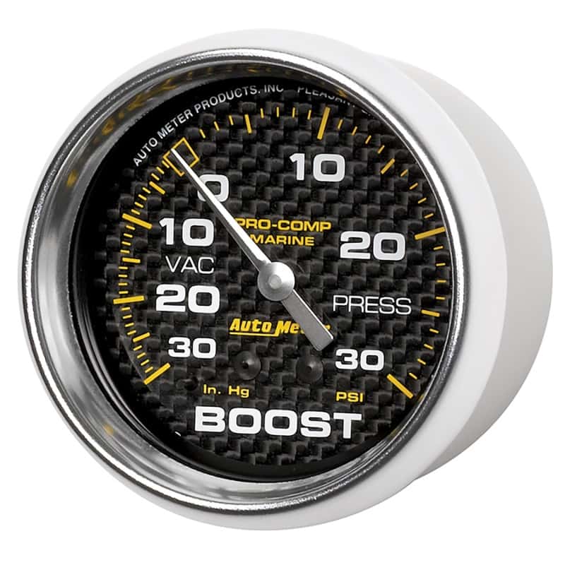 AutoMeter — Autometer Marine Carbon Fiber Gauge 2-5/8in Mechanical Vacuum/Boost Gauge 30INHG-30PSI
GA 2.6" BST 30 M MCF - view 5