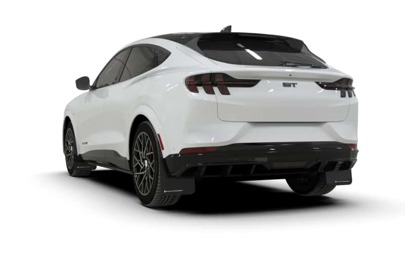 Rally Armor — Rally Armor 21-25 Ford Mustang Mach-E/GT/Rally Black Mud Flap w/White Logo
Mud Flap - view 2