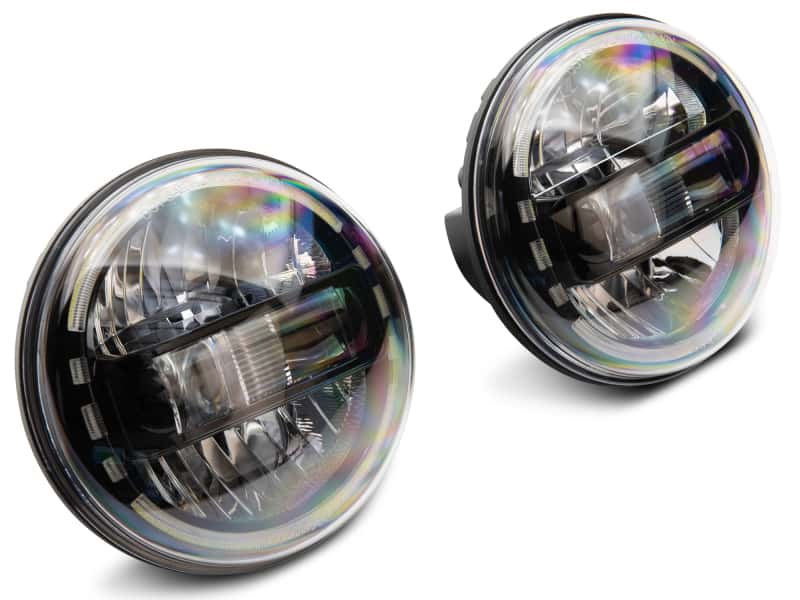Raxiom — Raxiom 97-18 Jeep Wrangler TJ/JK Axial 7-Inch LED Headlights w/ DRL- Black Housing (Clear Lens)
Headlights - view 4