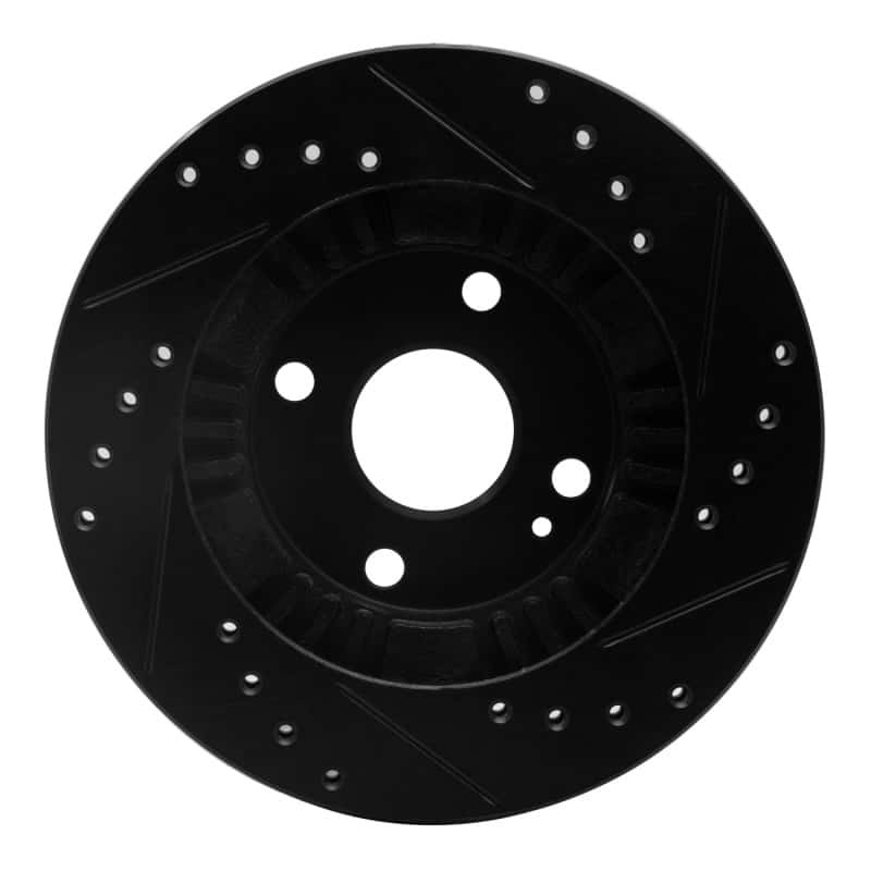 R1 Concepts — R1 99-03 Mazda Protege Front Left Drilled & Slotted Black Brake Rotor
R1 Brake Rotor Drill - view 5