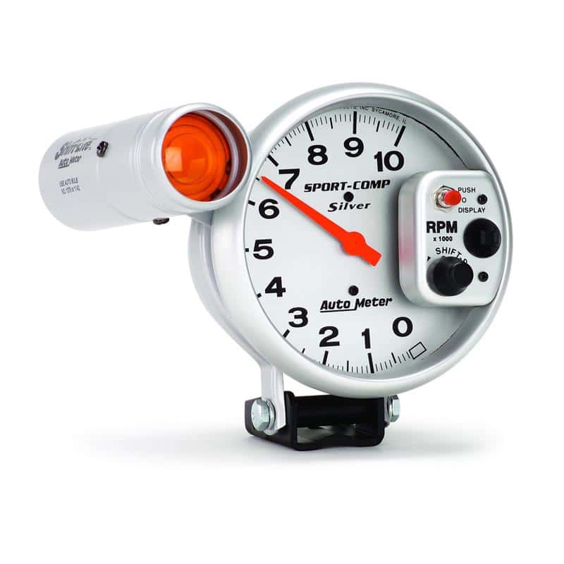 AutoMeter — Autometer Sport-Comp 5 inch 10K RPM Shift Light Silver Tach
5" TACH, 10,000 RPM, - view 4