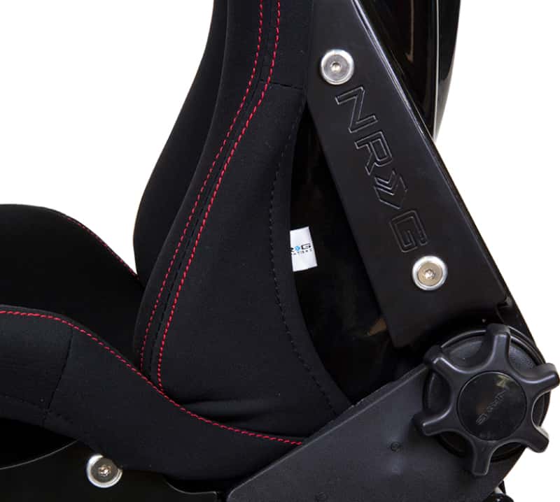 NRG — NRG FRP Bucket Seat - Reclinable (Black Cloth w/Red Stiting) - view 4