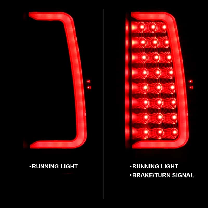 ANZO — ANZO 2007-2014 Chevy Tahoe LED Taillight Plank Style Black w/Clear Lens - view 3