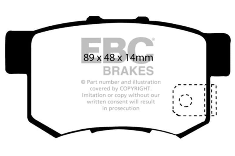 EBC — EBC 97 Acura CL 2.2 Yellowstuff Rear Brake Pads
Disc Brake Pad - view 3
