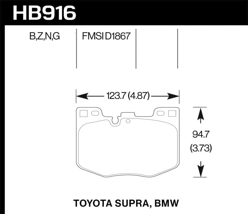 Hawk Performance — Hawk 2020 Toyota Supra / 19-20 BMW Z4 DTC-60 Front Brake Pads
Disc Brake Pad - view 2