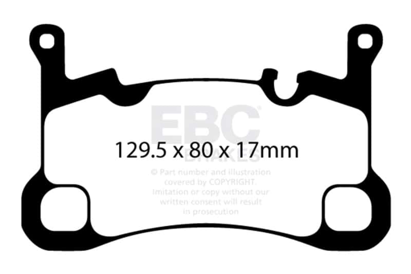 EBC — EBC 2018+ Porsche Cayenne (3rd Gen) 3.0L Turbo Bluestuff Rear Brake Pads
Disc Brake Pad - view 4