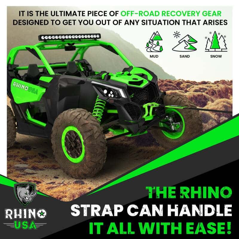 Rhino USA — Rhino USA Recovery Tow Strap 3Inx20Ft (Green)
Tow Strap - view 7