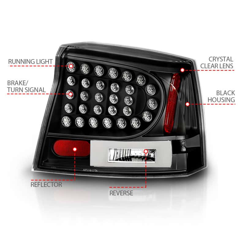 ANZO — ANZO 2006-2008 Dodge Charger LED Taillights Black - view 11