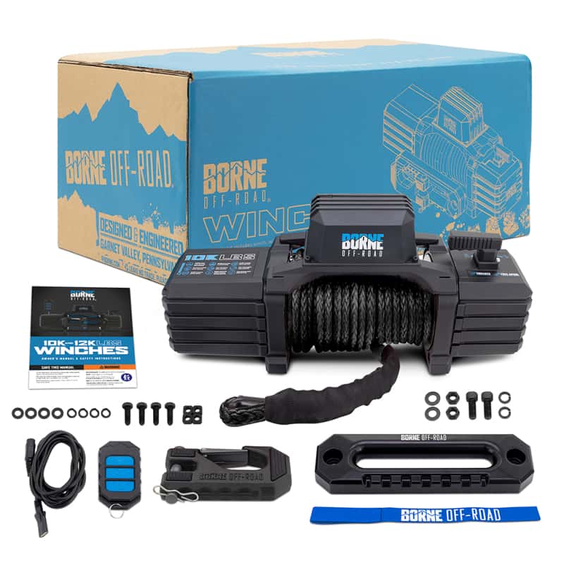 Borne Off-Road — Borne Off-Road 10K Winch - Black Synthetic Rope - view 15