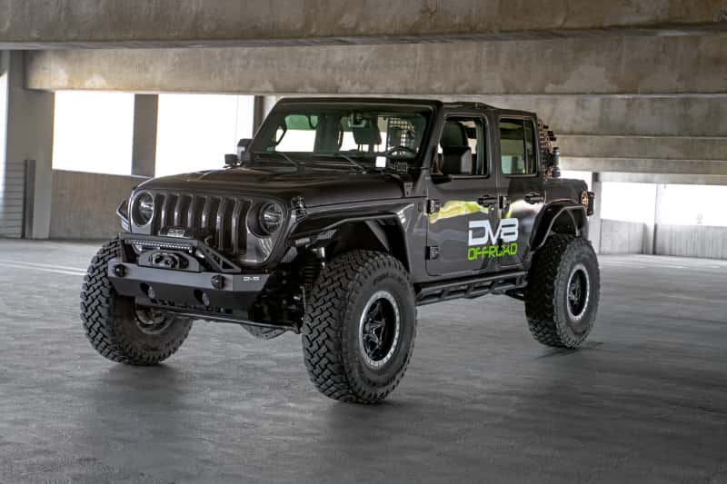 DV8 Offroad — DV8 Offroad 07-23 Jeep Wrangler/Gladiator JT/JK/JL FS-25 Stubby Front Bumper w/Plated Bull Bar
Stubby Front Bumper - view 1