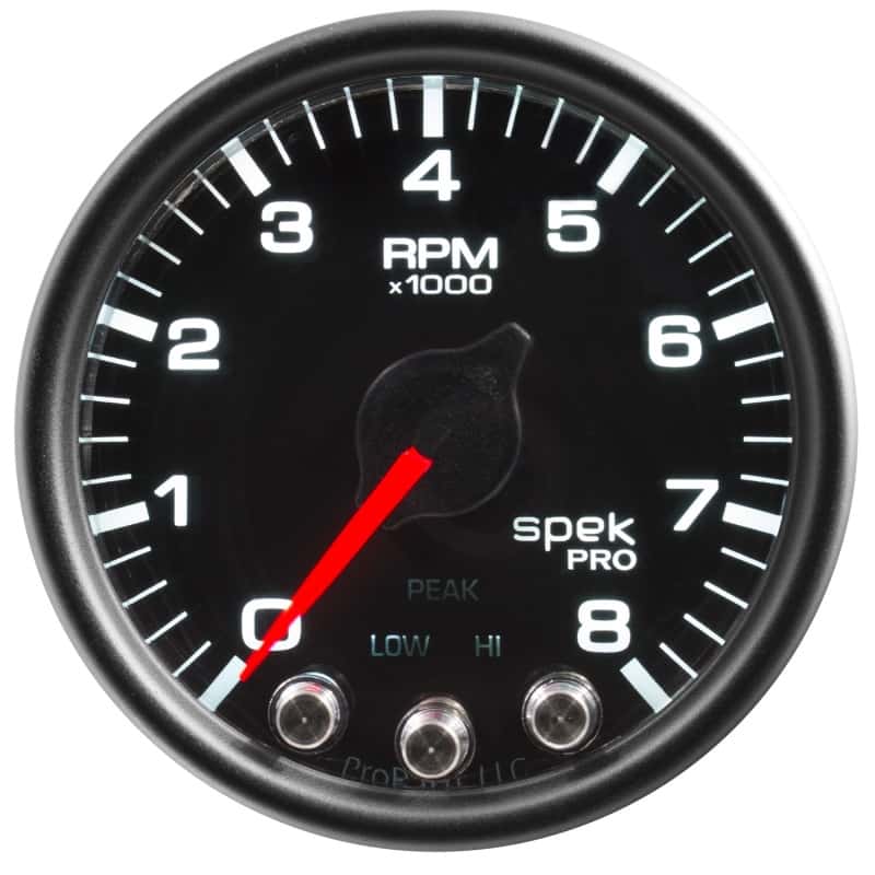 AutoMeter — Autometer Spek-Pro Gauge Tach 2 1/16in 8K Rpm W/ Shift Light & Peak Mem Blk/Blk
GA 2" 8KRPM BCB SPEK - view 4