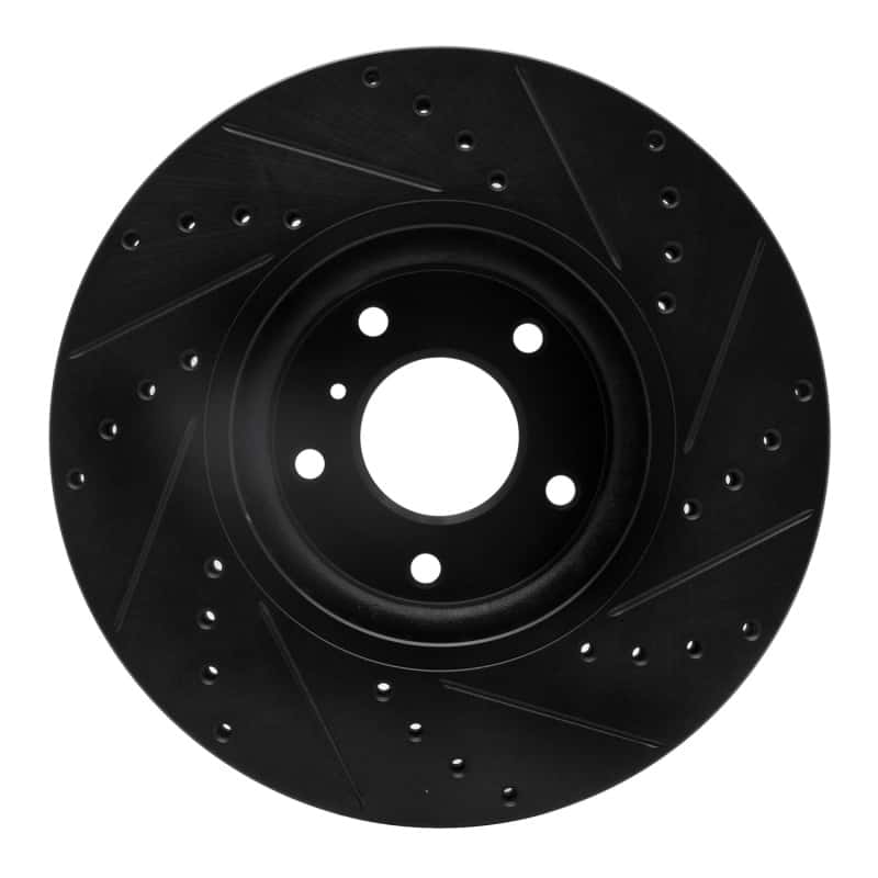 R1 Concepts — R1 03-23 Infiniti EX35 Front Left Drilled & Slotted Black Brake Rotor
R1 Brake Rotor Drill - view 5