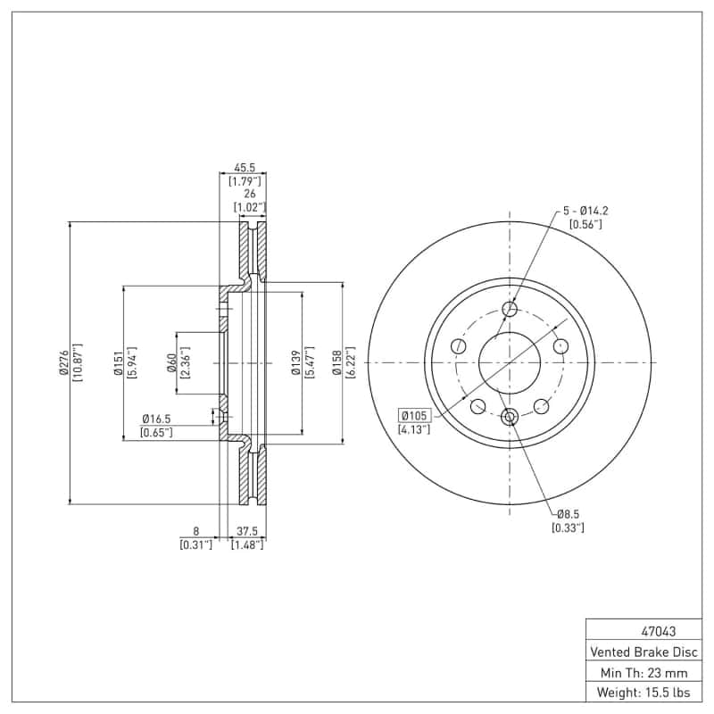 DFC — DFC 11-23 Chevrolet Cruze Front GeoSPEC Coated Rotor
DFC Brake Rotor - view 6