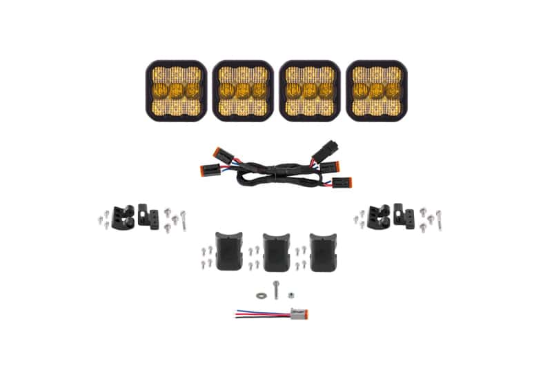 Diode Dynamics — Diode Dynamics SS5 Pro Universal CrossLink 4-Pod Lightbar - Yellow Combo - view 1