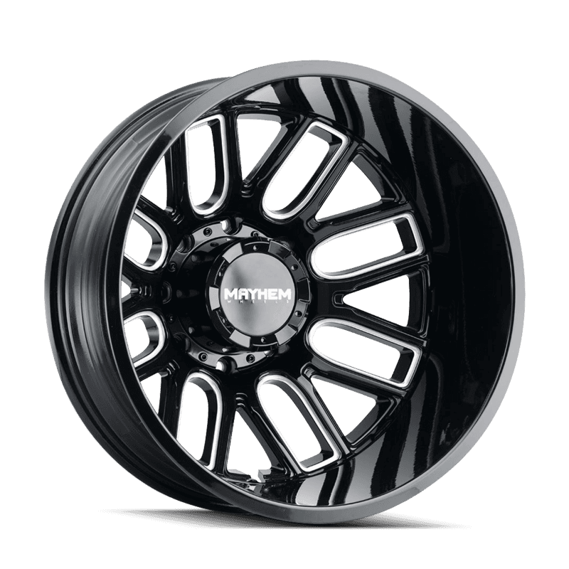 Mayhem — Mayhem 8107D Cogent Dually 20x8.25 / 8x200 BP / -192mm Offset / 142mm Hub Blk w/ Milled Spokes Wheel
MAYHEM 8107D - view 1