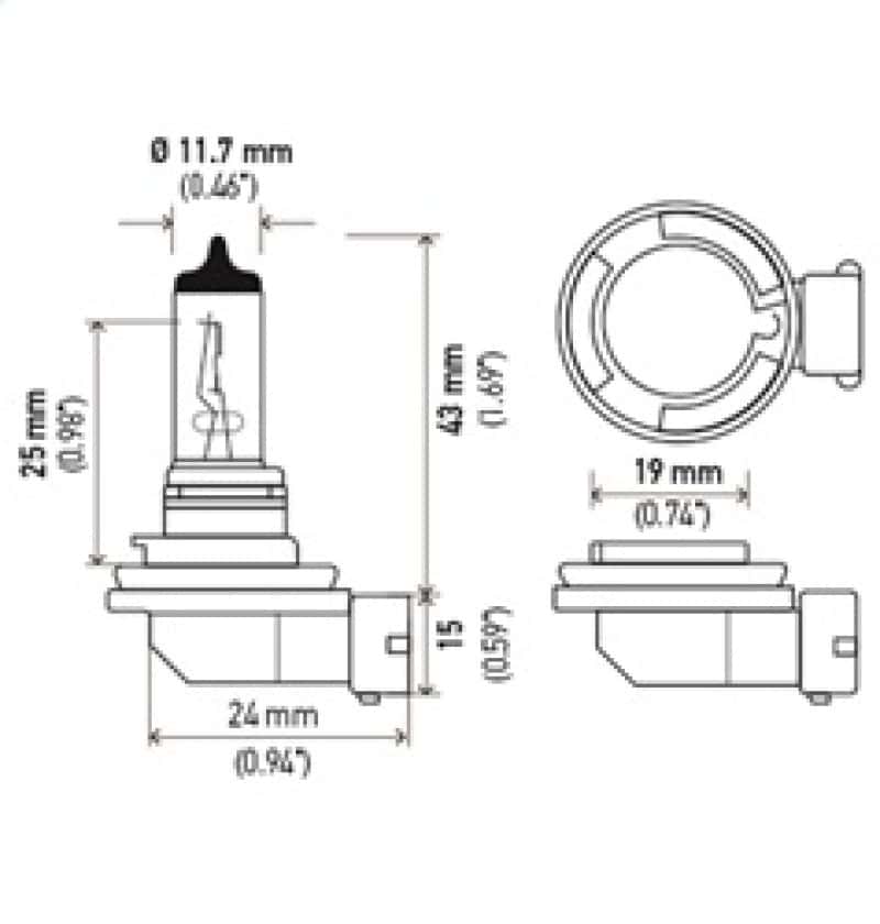 Hella — Hella Optilux XY Series H8 Xenon Halogen Bulb 12V 35W Fog Bulbs - Pair
H8 Halogen Bulb
Bulb - view 6