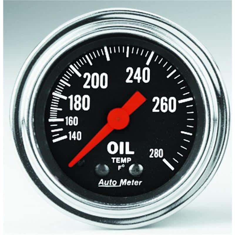 AutoMeter — Autometer Traditional Chrome 2-1/16in 140-280 Deg F Mechanical Oil Temp Gauge
2" OIL TEMP, 140-280 - view 2