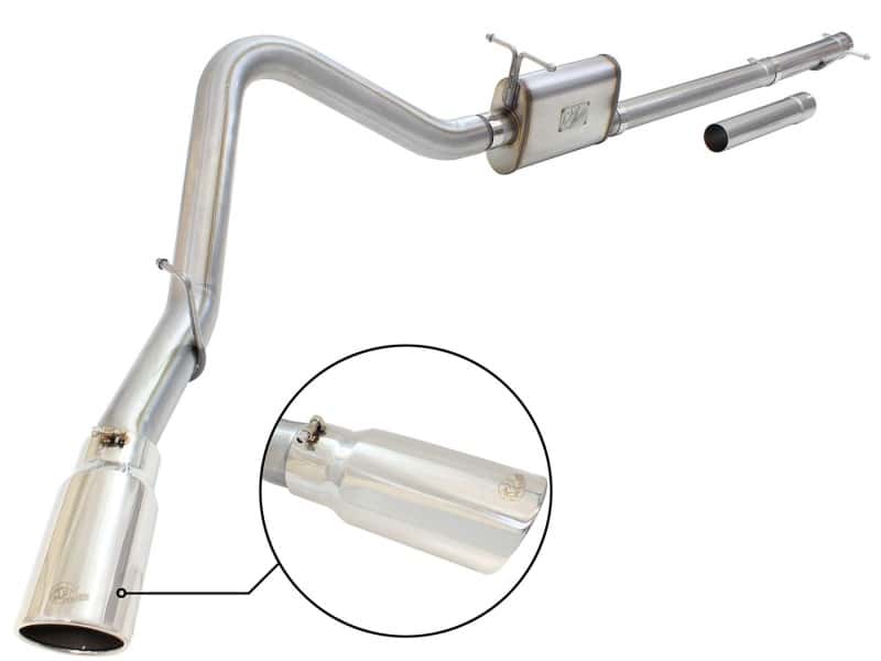 aFe — aFe MACHForce XP Exhaust 3in-3.5in SS Single Side Ext CB w/ Polish Tip 99-04 Ford F-250 V8 5.4L/6.8L
Cat-Back Exhaust - view 1