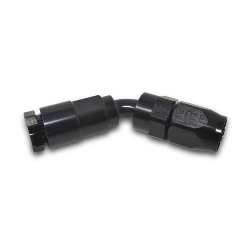 Russell — Russell Performance 3/8in SAE Quick Disc Female to -6 Hose Black 45 Degree Hose End
Hose End - view 3