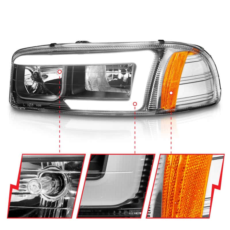 ANZO — ANZO 99-17 GMC Sierra/Denali Headlights Black Amber (w/C Light Bars)
Head Light Set
HdLtSet - view 9