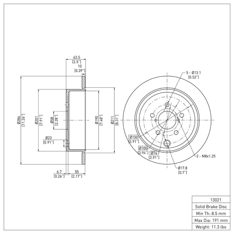 DFC — DFC 12-14 Subaru WRX Rear Brake Rotor
DFC Brake Rotor - view 6