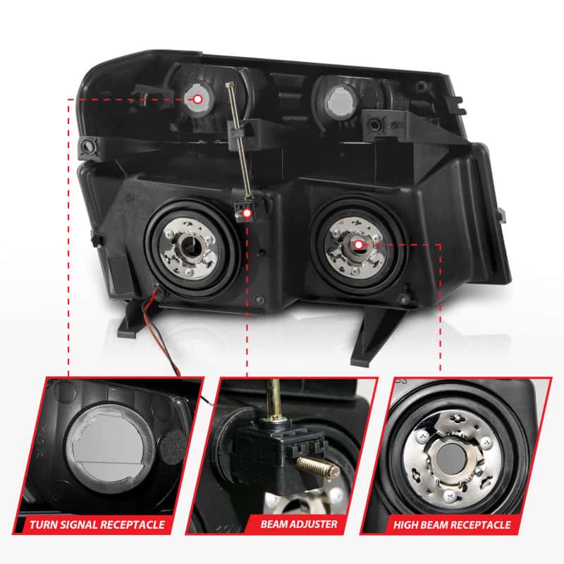 ANZO — ANZO 04-12 GM Colorado/Canyon/I-Series Crystal Headlights - w/ Light Bar Black Housing 4pcs
Head Light Set
HdLtSet - view 11