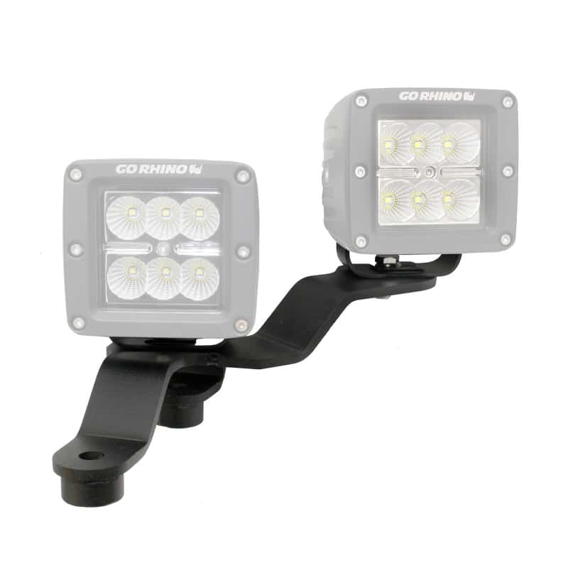 Go Rhino — Go Rhino 18-20 Jeep Wrangler JL/JLU/Gladiator JT Light Mount - Two 3in Cubes Offset
WS Cowl Mount - view 2