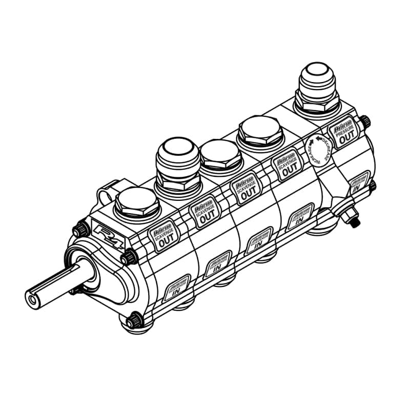 Peterson Fluid Systems — Peterson Fluid Systems R4 5-Stage Oil Pump - Left Side Mount - HV - Rear Drive Drag
R4 Oil Pump 5 Stage - view 3