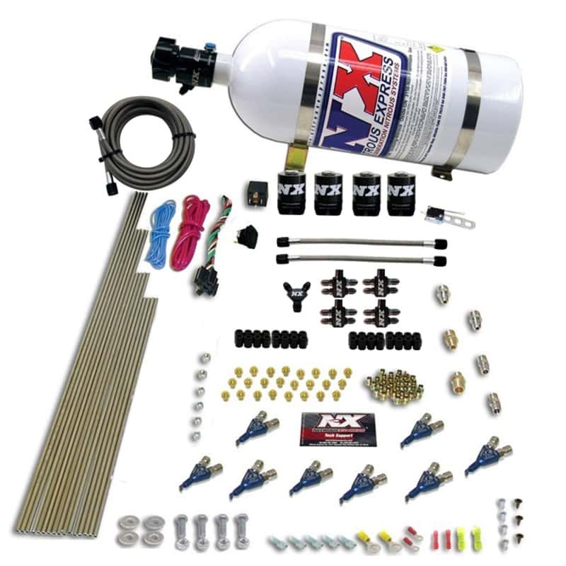 Nitrous Express — Nitrous Express 8 Cyl Piranha Direct Port 4 Solenoids Nitrous Kit (200-500HP EFI Jets) w/10lb Bottle
Injection System Kit
N2OSys - view 1