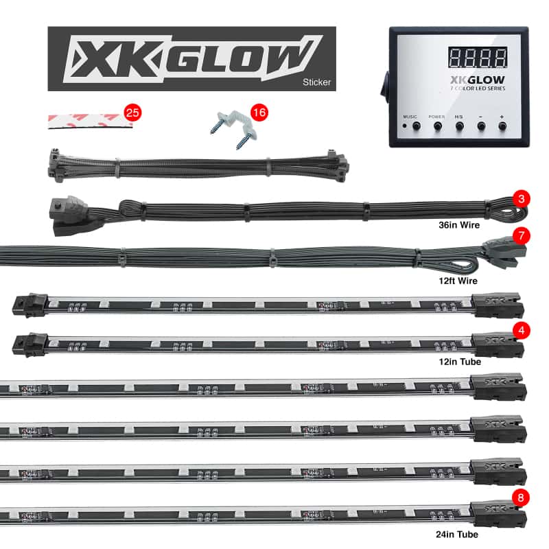 XKGLOW — XK Glow 3 Million Color XKGLOW LED Accent Light Car/Truck Kit 8x24In + 4x12In Tubes - view 2