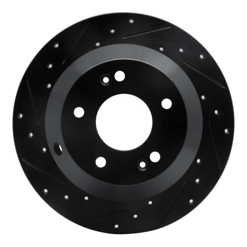 R1 Concepts — R1 10-21 Hyundai Santa Fe Rear Left Drilled & Slotted Black Brake Rotor
R1 Brake Rotor Drill - view 1