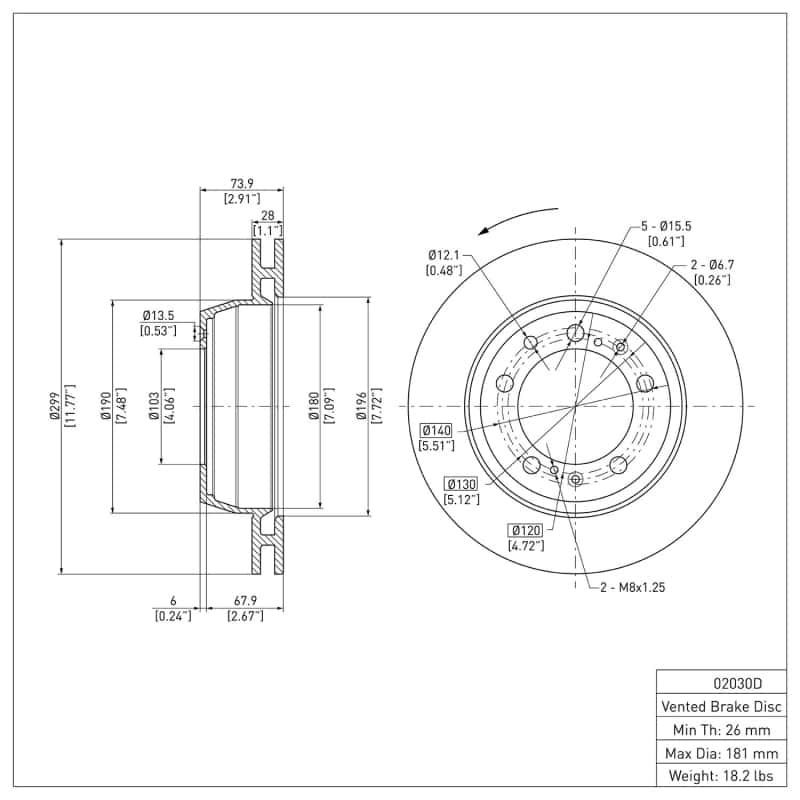 DFC — DFC 91-97 Porsche 911 Left Rear Brake Rotor
DFC Brake Rotor - view 6