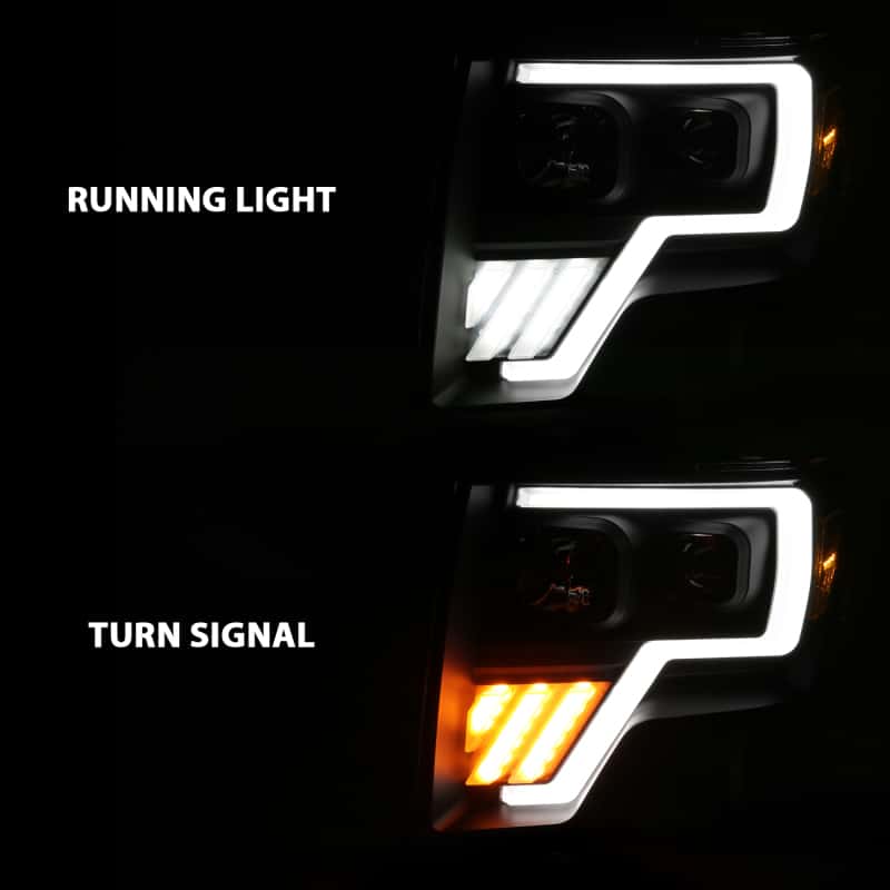 ANZO — ANZO 2009-2013 Ford F-150 Projector Light Bar G4 Switchback Headlights Black Amber
Head Light Set - view 14