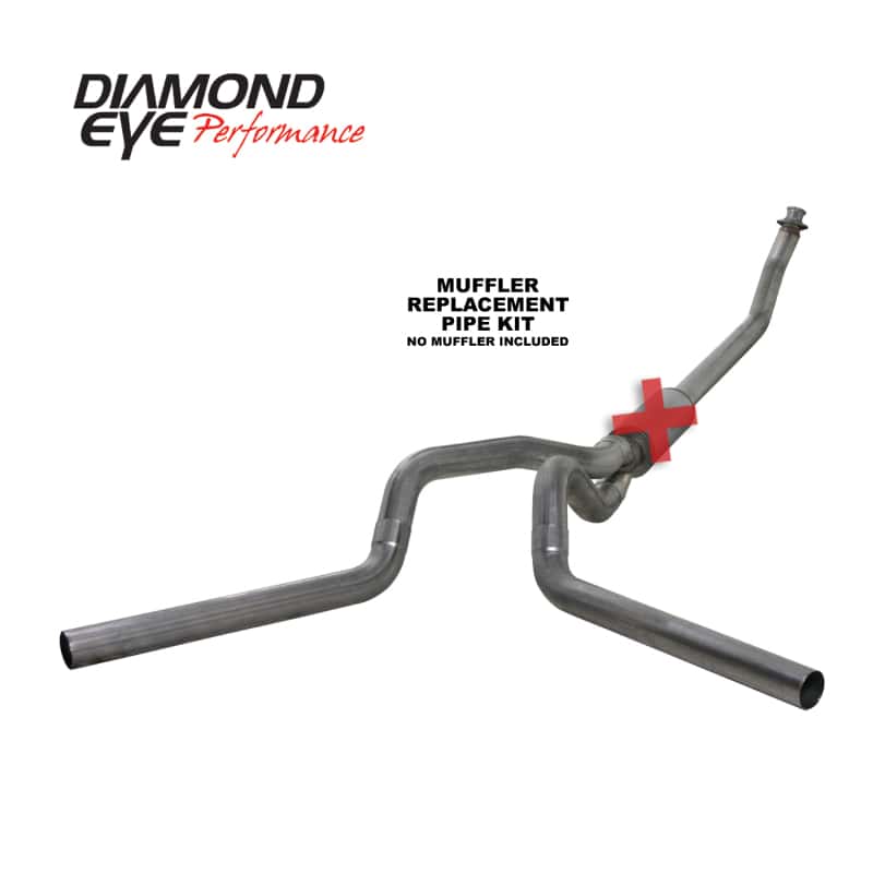 Diamond Eye Performance — Diamond Eye KIT 4in Turbo Back MFLR RPLCMENT PIPE DUAL SS: 94-02 DODGE CUMMINS 5.9L
KIT; 4in.; TB MRP DL - view 6