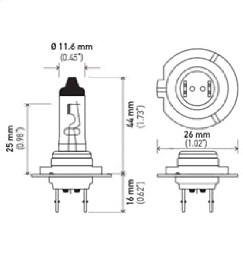 Hella — Hella Bulb H7 12V 55W PX26d T4.6 LONGLIFE
H7LL Halogen Bulb - view 5