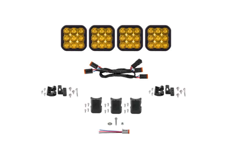 Diode Dynamics — Diode Dynamics SS5 Pro Universal CrossLink 4-Pod Lightbar - Yellow Driving - view 1